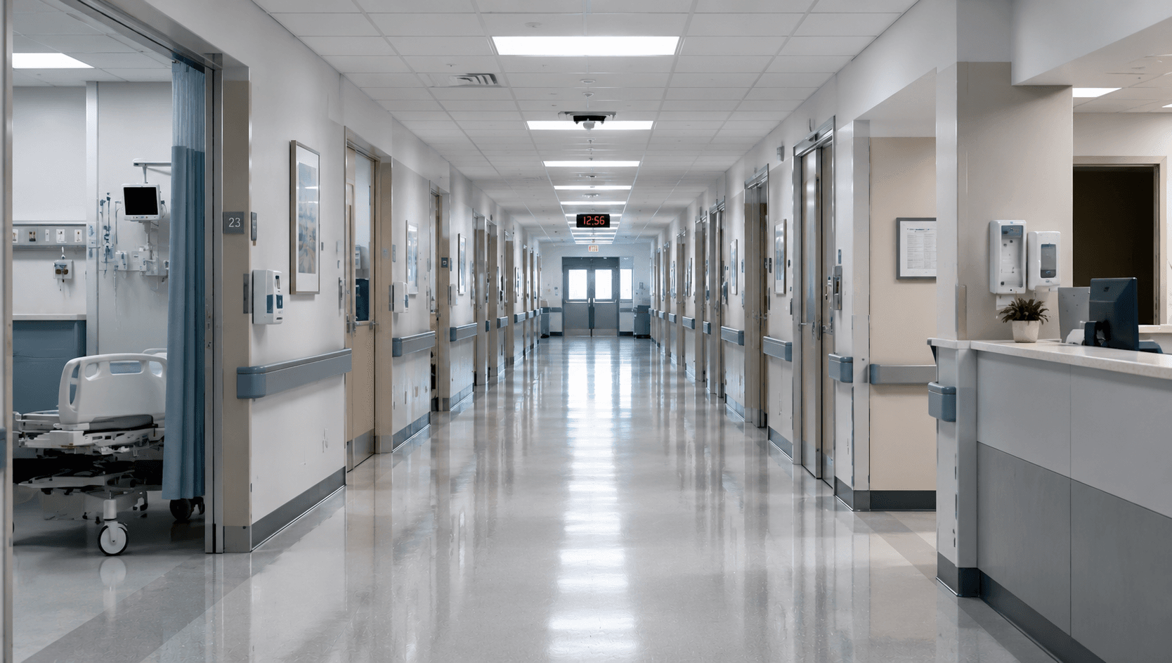 SaniSpray in a healthcare facility doorway application.